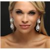 Image 1 : 18KT White Gold 4.75ctw Diamond and Pearl Earrings