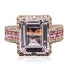 Image 3 : 14KT Rose Gold 6.59ct Kunzite, Pink Sapphire and Diamond Ring