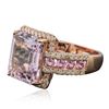 Image 4 : 14KT Rose Gold 6.59ct Kunzite, Pink Sapphire and Diamond Ring