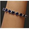 Image 6 : 14KT White Gold 31.32ctw Corundum and Diamond Bracelet