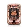 Image 3 : 14KT Rose Gold GIA Certified 52.72ct Morganite and Diamond Ring
