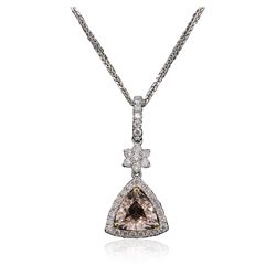 14KT Two-Tone Gold 1.06ct Morganite and Diamond Pendant