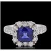 Image 3 : 14KT White Gold 3.00ct Sapphire and Diamond Ring
