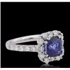 Image 4 : 14KT White Gold 3.00ct Sapphire and Diamond Ring