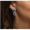 Image 5 : 14KT White Gold 10.92ctw Tanzanite and Diamond Earrings