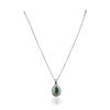 Image 2 : 14KT White Gold 2.01ct Emerald and Diamond Pendant With Chain