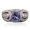 Image 3 : 18KT White Gold 1.60ct Tanzanite and Diamond Ring
