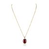 Image 3 : 14KT Yellow Gold 14.42ct Ruby and Diamond Pendant With Chain