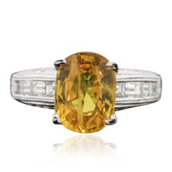 18KT White Gold 3.59ct Sapphire and Diamond Ring