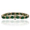 Image 9 : 14KT Yellow Gold 11.84ctw Emerald and Diamond Bracelet