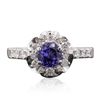 Image 3 : 14KT White Gold 0.76ct Tanzanite and Diamond Ring
