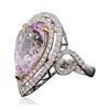 Image 4 : 14KT White and Yellow Gold 12.79ct Kunzite and Diamond Ring