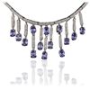 Image 4 : 14KT White Gold 8.12ctw Tanzanite and Diamond Necklace