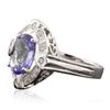 Image 2 : 14KT White Gold 2.69ct Tanzanite and Diamond Ring