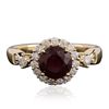 Image 1 : 14KT Yellow Gold 0.94ct Ruby and Diamond Ring