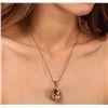 Image 2 : 14KT Rose Gold 16.44ct Morganite and Diamond Pendant With Chain