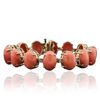 Image 3 : 14KT Yellow Gold 64.90ctw Coral and Diamond Bracelet