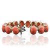 Image 6 : 14KT Yellow Gold 64.90ctw Coral and Diamond Bracelet