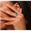 Image 5 : 14KT Two-Tone Gold 2.50ct Emerald and Diamond Ring