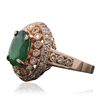Image 2 : 14KT Rose Gold 2.17ct Emerald and Diamond Ring