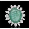 Image 3 : 14KT White Gold 7.01ct Emerald and Diamond Ring