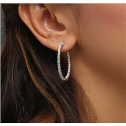 14KT White Gold 1.76ctw Diamond Earrings