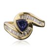 Image 1 : 14KT Yellow Gold 0.81ct Tanzanite and Diamond Ring