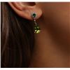 Image 6 : 14KT Yellow Gold 7.97ctw Peridot, Tsavorite and Diamond Earrings