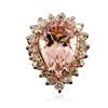 Image 3 : 14KT Rose Gold 8.85ct Morganite and Diamond Ring