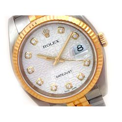 36mm Gents Rolex 18k Gold & Stainless Steel Oyster Perpetual Datejust Watch. Silver Jubilee 10R Diam