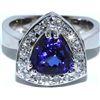 Image 1 : Tanzanite  3.34 ctw Diamond Ring 18KW