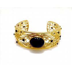 Sterling Silver .925 Elegant Onyx Bangle