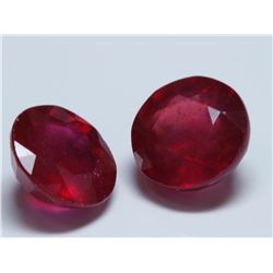 Pair of Round Ruby Loose Stones 2.5 ctw or over