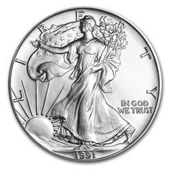 1991 1 oz Silver American Eagle BU