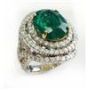 Image 1 : EMERALD OVAL 8.68CT, 14K W/Y/G RING 17.55GM / DIAMOND 3.68CT