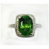 Image 1 : PERIDOT 4.46CT, 14K W/G RING 4.82GRAM / DIAMOND RD 0.45CT