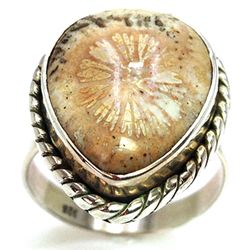 Sterling Silver .925 Picture Jasper Ring