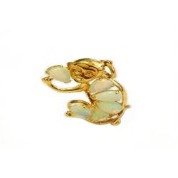 Opal 1.20 ct Earring 14k Yellow Gold,  1.8gr