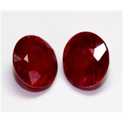 Pair of Round Ruby Loose Stones  1.0 ctw or over