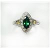 Image 1 : TSAVORITE 0.86CT, 14K W/G RING 4.38GRAM / DIAMOND 0.42CT / Y.SAPP 0.07CT