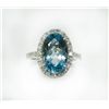 Image 1 : AQUAMARINE 3.51CT,  14K W/G RING 4.09GRAM / DIMOND RD 0.50CT