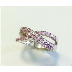 Sterling Silver .925 Pink Sapphire Ring 5.13g RS8.5