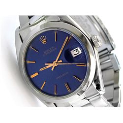 34mm Rolex Stainless Steel Oyster Precision Date Watch. Blue Dial. Stainless Steel Smooth Bezel. Sta