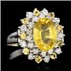 Image 1 : ONE CENTER OVAL CUT NATURAL YELLOW CEYLON SAPPHIRE TW: 3.19CTS