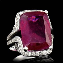 ONE CENTER CUSHION CUT RUBELLITE TOURMALINE TW 15.26CTS