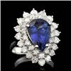 Image 1 : ONE CENTER PEAR SHAPE NATURAL FINE TANZANITE TW 14.80CTS