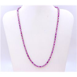 Pink Sapphire 15.71 ct Necklace & Diamond 1.27 ct 14KT White Gold