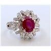 Image 1 : Burma Color Ruby 3.56 ct Ring  & Diamond 1.33 ct 14KT White Gold