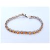 Image 1 : ORANGE SAPPHIRE 7.29CT,  14K W/G BRACELET 8.05GRAM / DIAMOND  0.48CT