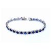 Image 1 : BLUE SAPPHIRE  6.80CT, 14K W/G BRACELET 7.58GRAM / DIAMONS 0.46CT